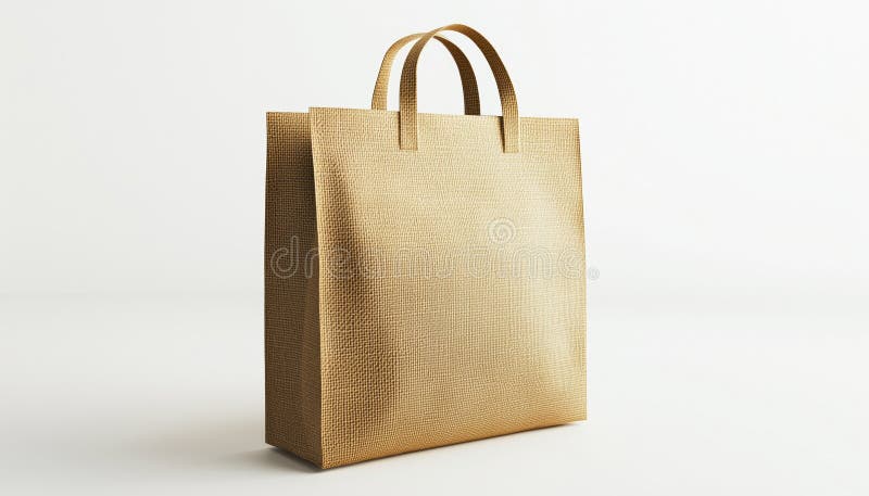 EcoFriendly Tote Bag Mockup Oferujący Torbę Zakupową Wyrzuconą Z Hesjańskiego Wołu Na Biało fotografia royalty free