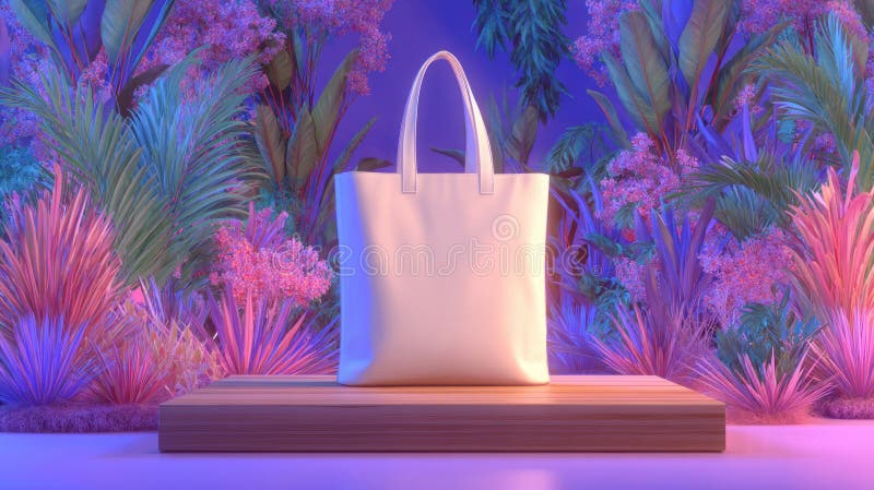 EcoFriendly Tote Bags na płycie kwiatowej fotografia royalty free