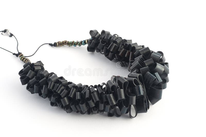 Ecojewelry necklace from bicycle inner tube