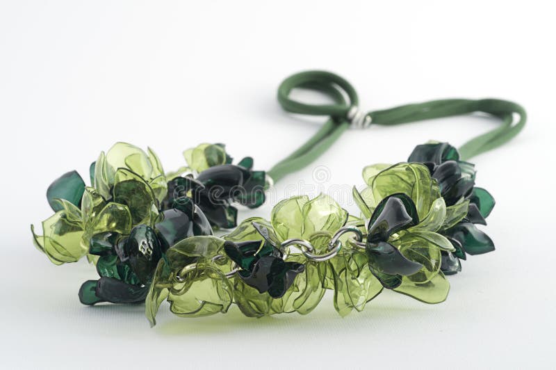 Ecojewelry necklace from recycled plastic bottles