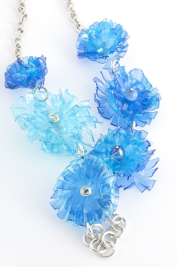 Ecojewelry necklace from recycled plastic bottles