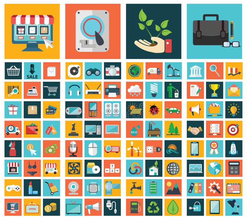 Ecologia, negócio, compra e tecnologia ilustração royalty free Ecologia, negócio, compra e tecnologia ilustração royalty free