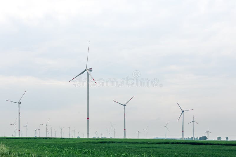 Ecological alternative power with windmill on the field