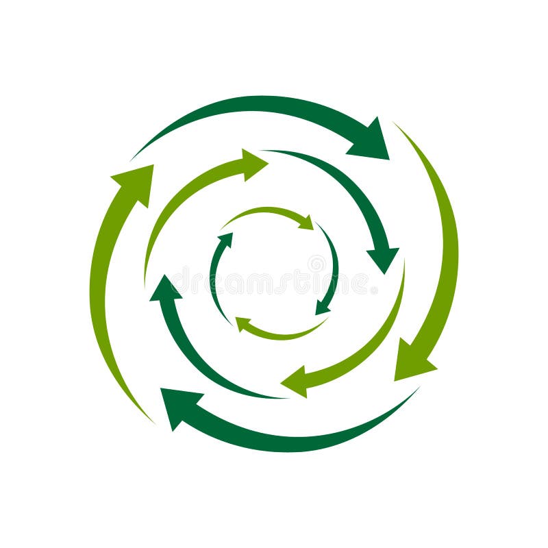 Ecological circle arrows recycling logo. Recycle signs creative illustration concept royalty free illustration
