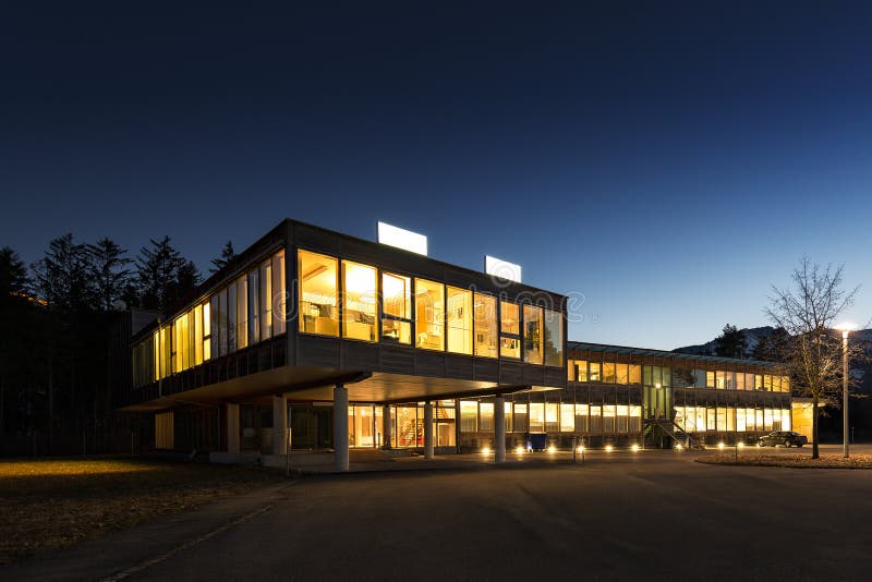 Ecological energy saving wooden office building stock images Ecological energy saving wooden office building stock images