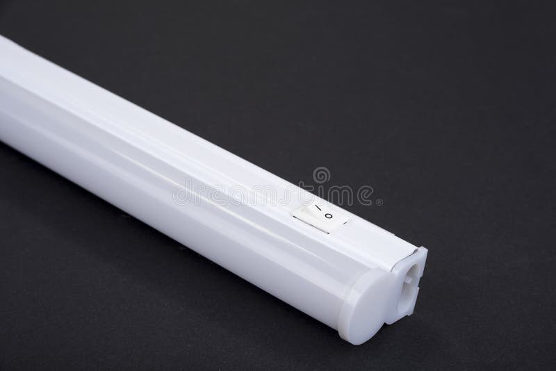 Ecological Led Tube Light for Kitchen on a Black Stock Photo
