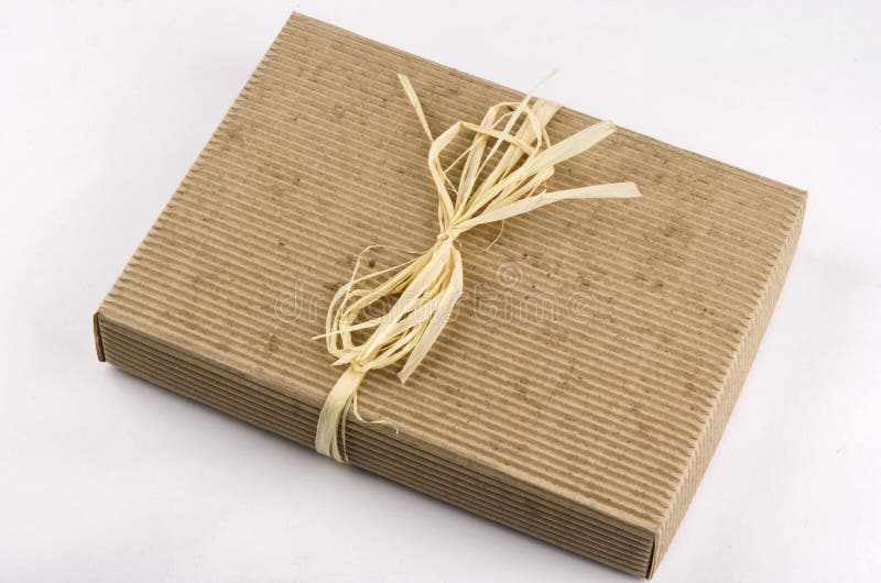 Ecological present box. Photo of ecological present box isolated royalty free stock photo Ecological present box. Photo of ecological present box isolated royalty free stock photo