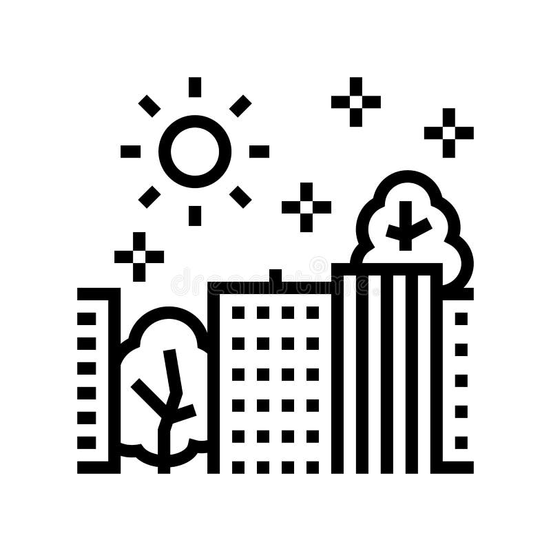 Ecologically Clean City Line Icon Vector Illustration Stock Vector ...