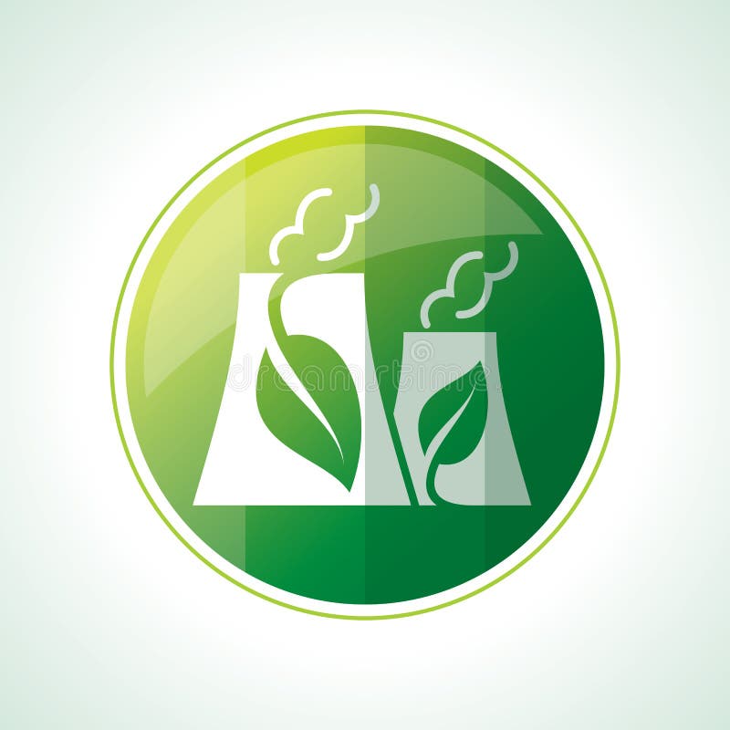Ecologiepictogrammen met groene bladeren in vector stock illustratie Ecologiepictogrammen met groene bladeren in vector stock illustratie