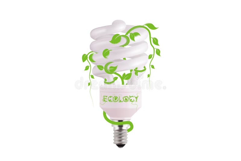 Ecologisch lightbulbpictogram in vectorformaat Het ontwerp van het Ecoidee van Vector groen licht Gloeilamp en groene bladeren stock illustratie Ecologisch lightbulbpictogram in vectorformaat Het ontwerp van het Ecoidee van Vector groen licht Gloeilamp en groene bladeren stock illustratie