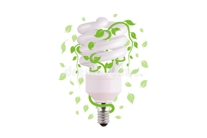 Ecologisch lightbulbpictogram in vectorformaat Het ontwerp van het Ecoidee van Vector groen licht Gloeilamp en groene bladeren vector illustratie Ecologisch lightbulbpictogram in vectorformaat Het ontwerp van het Ecoidee van Vector groen licht Gloeilamp en groene bladeren vector illustratie