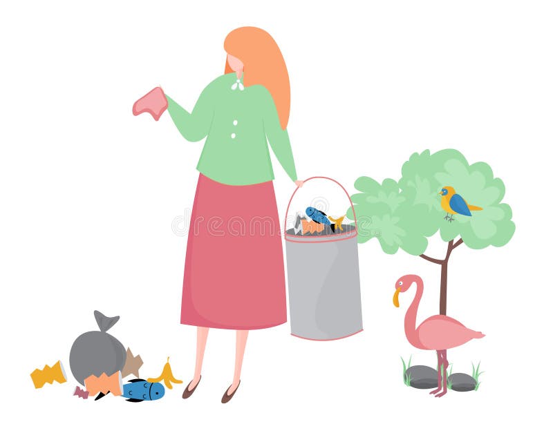 Ecology Concept of Clean Earth Environment, flat design vector illustration, for graphic and web design stock illustration