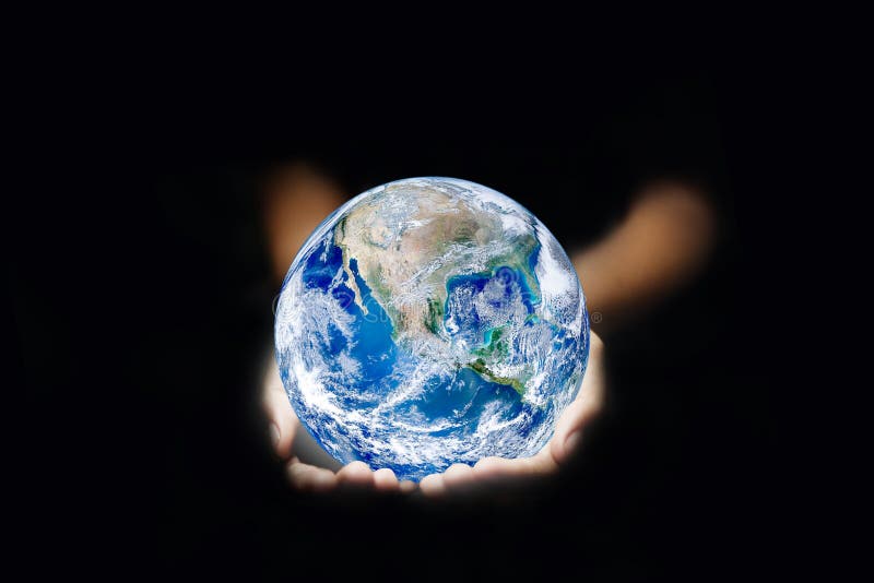 Ecology Concept : Hand Holding Blue Planet Earth Globe in Light. Stock Photo - Image of environment, globe: 165509970