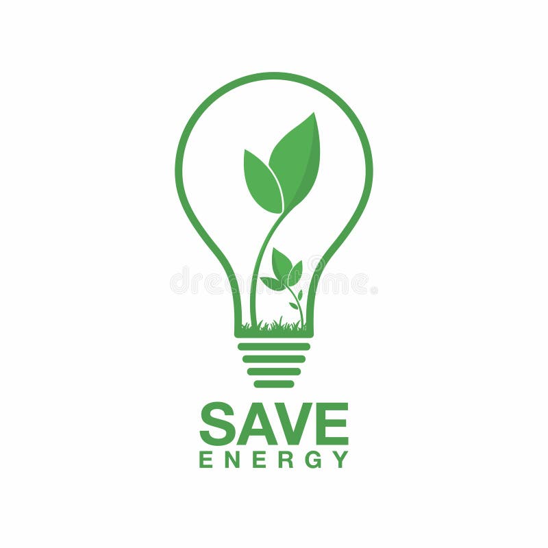 Ecology logo. Energy saving lamp symbol, icon. Eco friendly concept for company logo. Vector