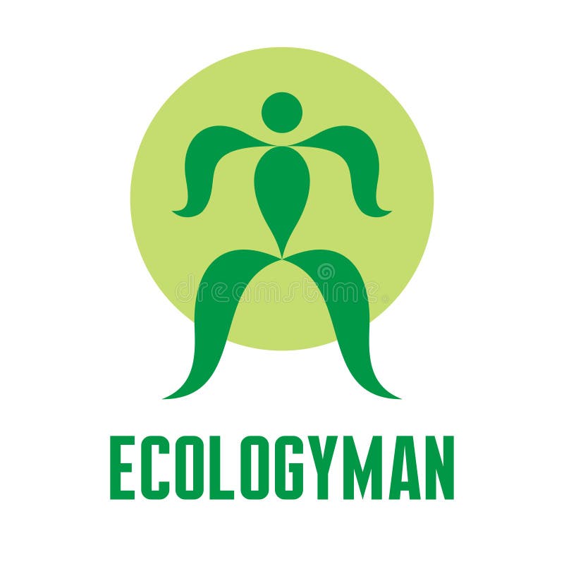 Ecology Man - Vector Creative Logo Sign royalty free illustration Ecology Man - Vector Creative Logo Sign royalty free illustration