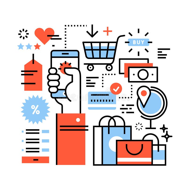 Ecommerceaffärsidé stock illustrationer Ecommerceaffärsidé stock illustrationer