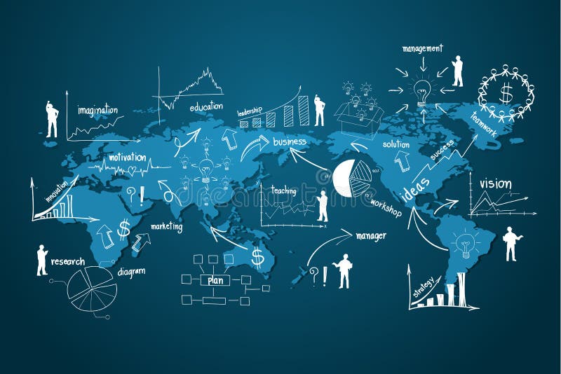 Economia moderna di affari globali di vettore royalty illustrazione gratis Economia moderna di affari globali di vettore royalty illustrazione gratis