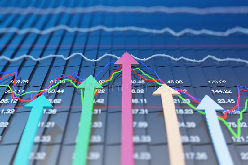 Economic indicators and move forward with the arrow vector illustration Economic indicators and move forward with the arrow vector illustration