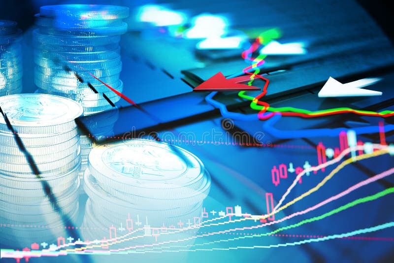 Economische indicatoren en beweging vooruit met de pijl vector illustratie Economische indicatoren en beweging vooruit met de pijl vector illustratie