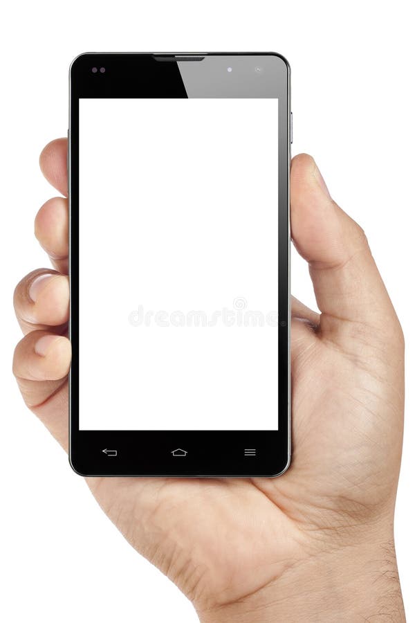 Ecran gol smartphone masculin izolat stock photo