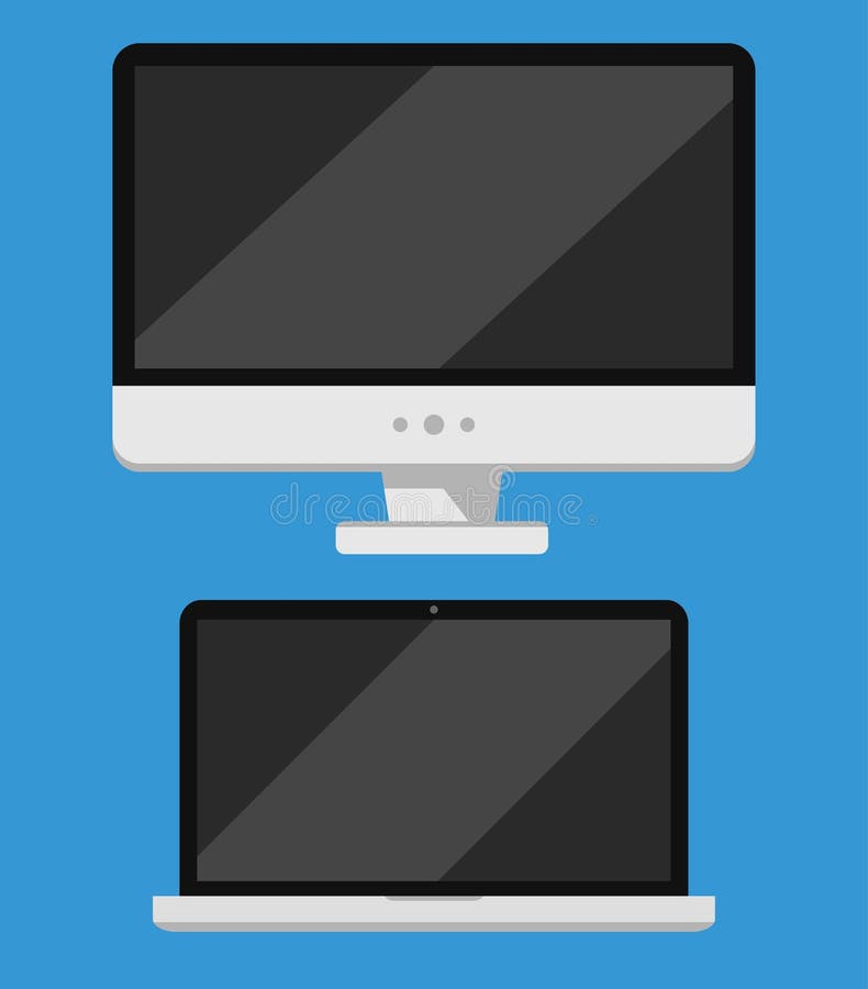 Ecran personal de computer și design plat pentru notebook vector illustration
