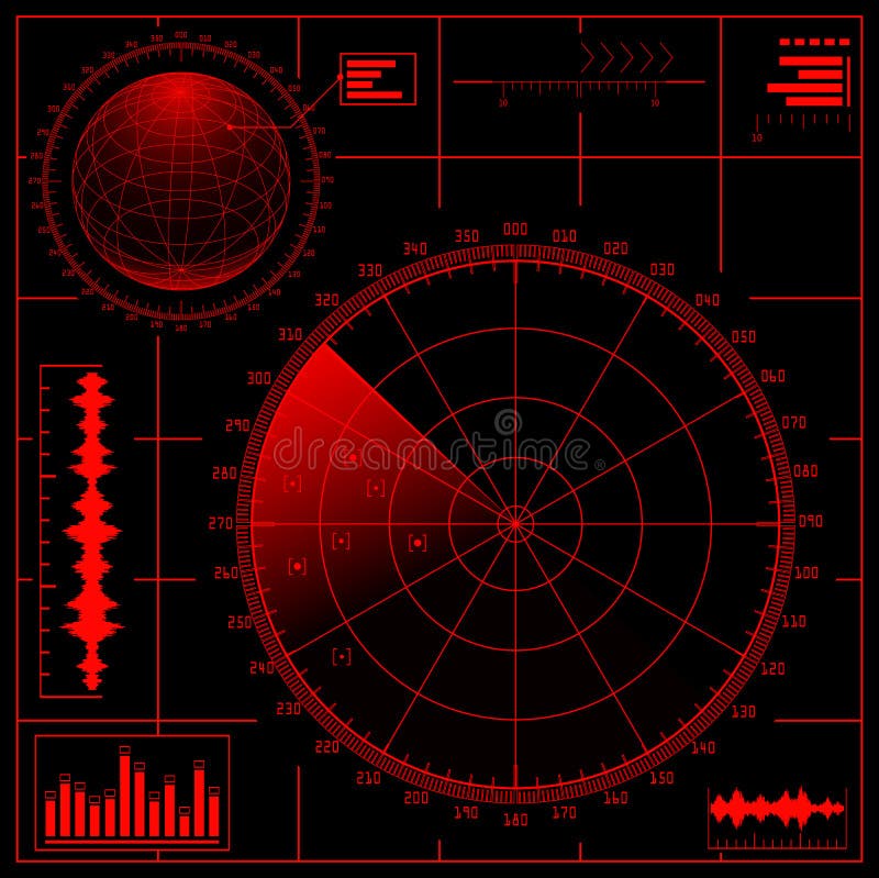 Ecrã de radar ilustração stock Ecrã de radar ilustração stock