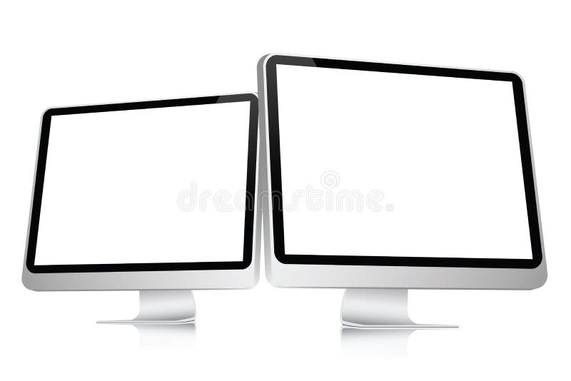 Ecrãs de computador ilustração royalty free Ecrãs de computador ilustração royalty free