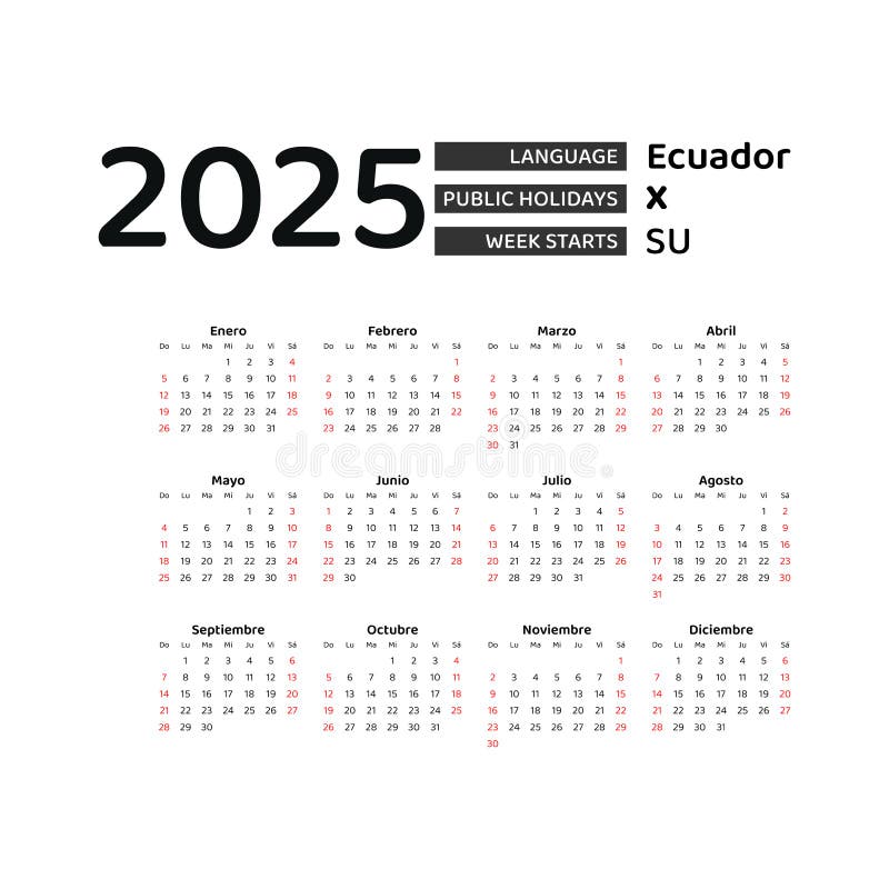 Ecuador Calendar Stock Illustrations 73 Ecuador Calendar Stock