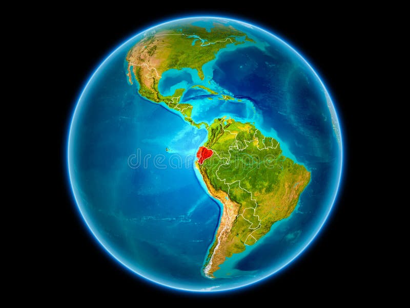 Ecuador Del Espacio En La Tierra Stock de ilustración Ilustración de
