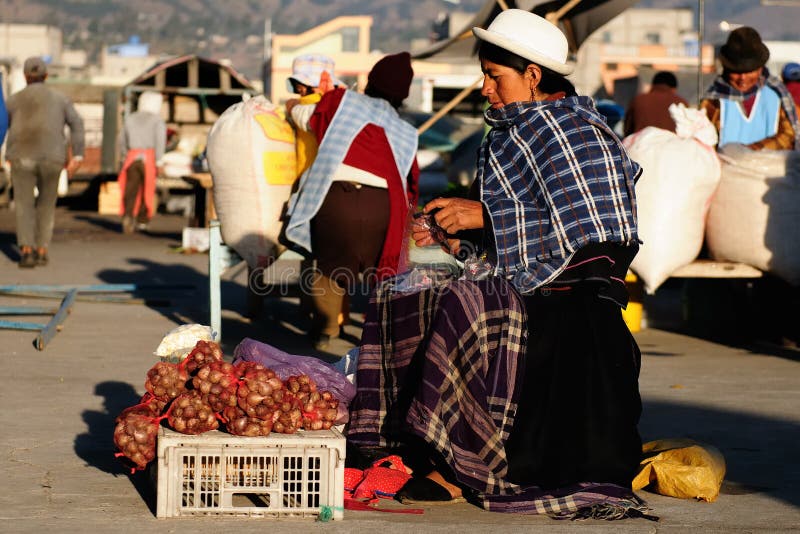 Ecuador marknad i den Saquisili byn arkivbilder Ecuador marknad i den Saquisili byn arkivbilder