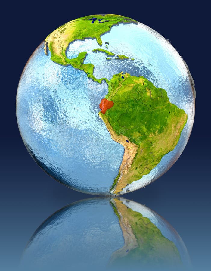 Ecuador op bol met bezinning vector illustratie