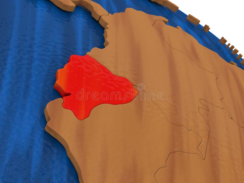 Ecuador op houten bol stock illustratie