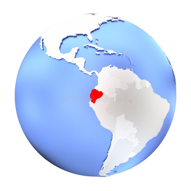 Ecuador op metaalbol royalty-vrije illustratie