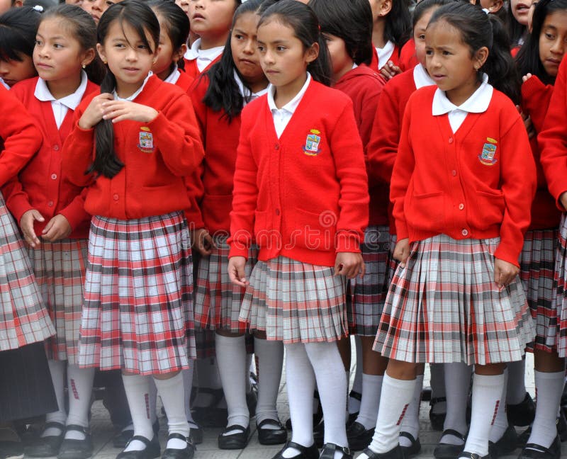 Ecuadorian School Girls stock photos