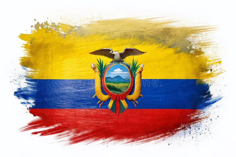 Ecuadorians nationalemblem A LowLight Brushstroke Painting som väcker andinska nationens anda vektor illustrationer