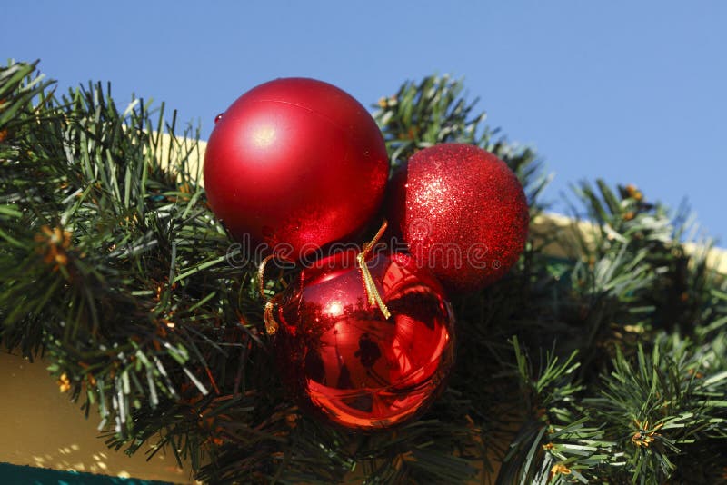 Ed Christmas tree balls stock image. Image of blue, decoration 106391217