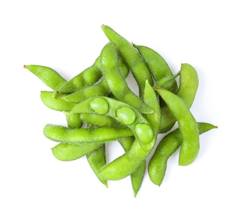 Edamame Beans Isolated on White Background Stock Image Image of