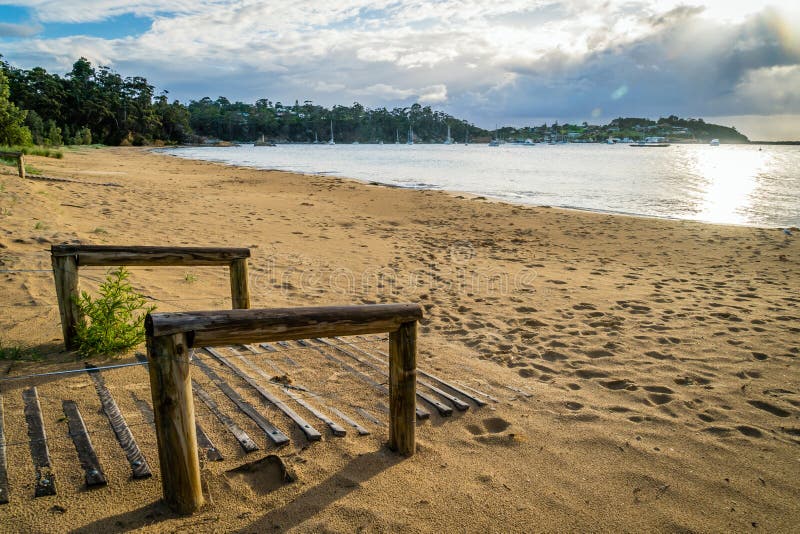 Eden Beach in Victoria, Australia, in the Summer Stock Photo Image of
