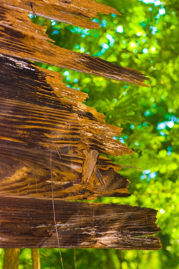 Edge of broken boards