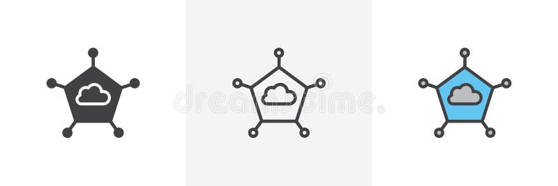 Edge computing icon vector set on white background stock illustration