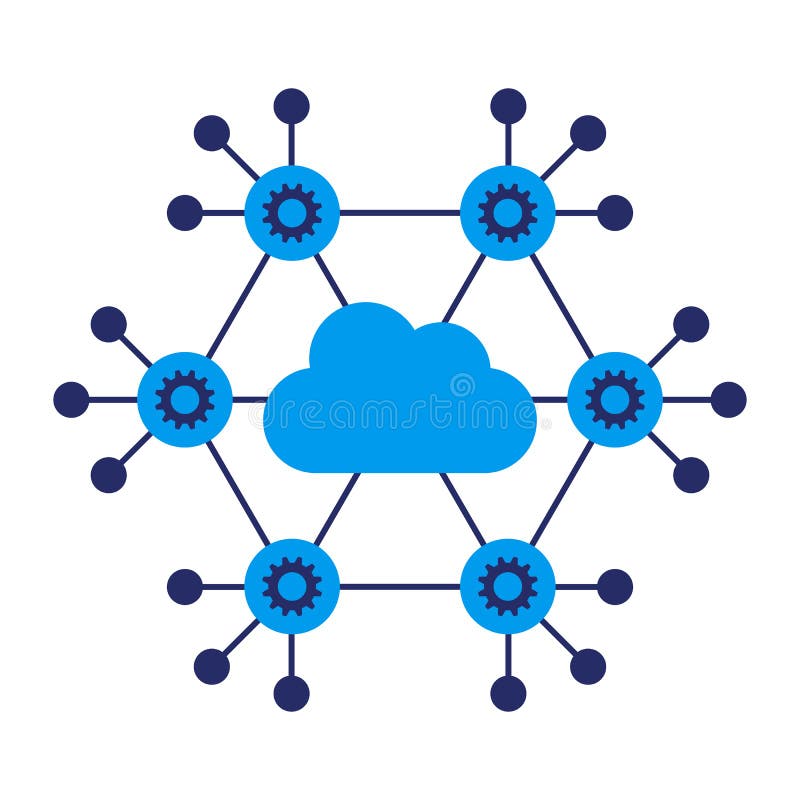 Edge computing and IoT icon stock illustration