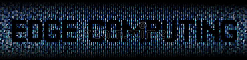 Edge Computing text on abstract blue hex background illustration royalty free illustration