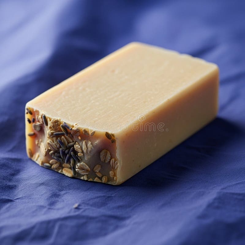 Edges emphasizing a rustic artisanal look. The blue fabric backdrop stock illustration