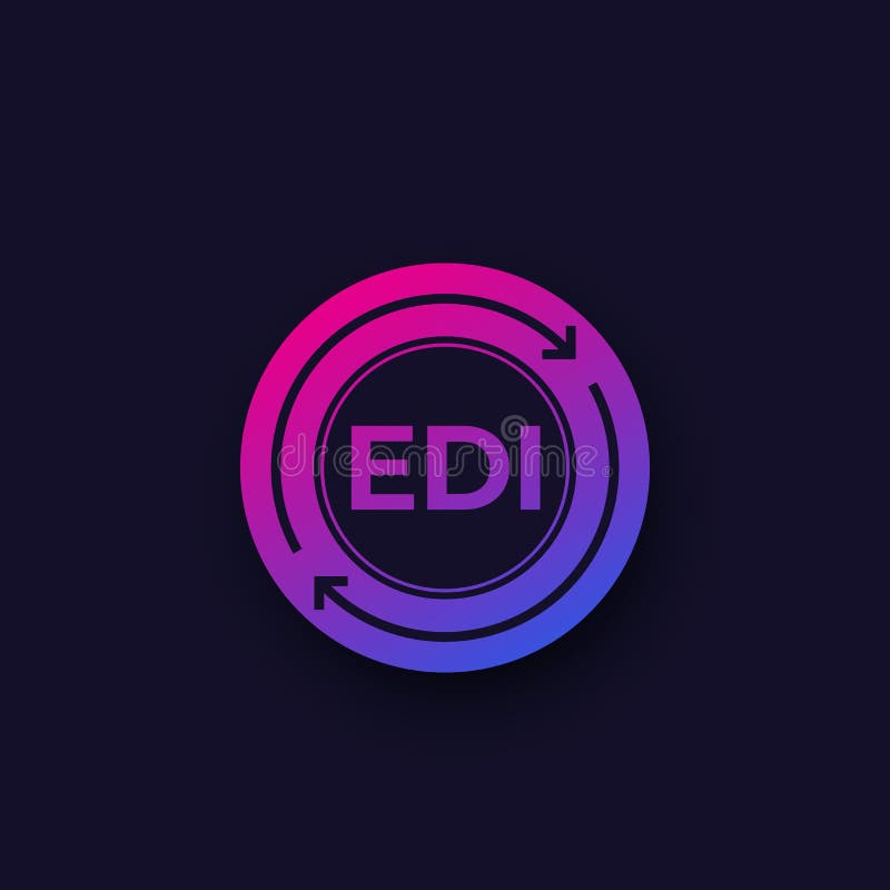 EDI Icon, Electronic Data Interchange Vector Stock Vector