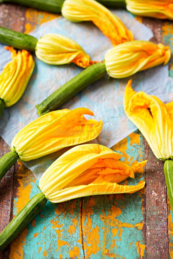 Edible courgette flowers stock photo. Image of nutrition 94768892
