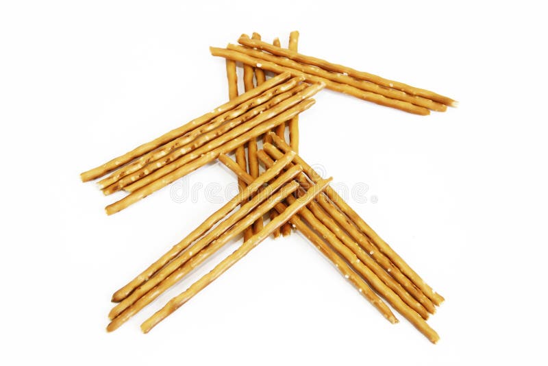 Edible Snack Crispy Sticks with Salt Sprinkles Stock Image Image of