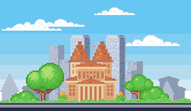 Paisagem de arte pixel · Creative Fabrica