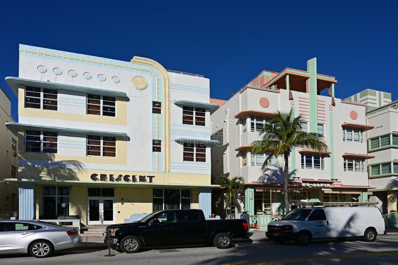 Edifici Art Deco su Ocean Drive di Miami Beach