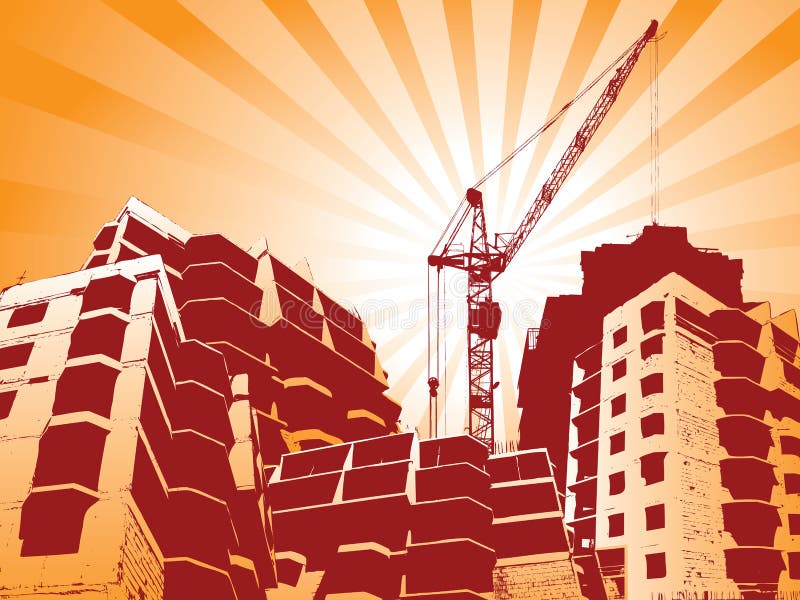 Obra en construcción con grúas en funcionamiento.