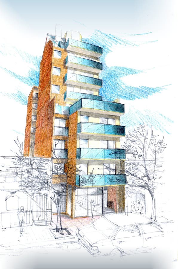 Diseño, ilustración de un edificio